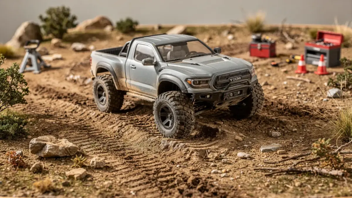RC Truck auf einer Scale-Anlage mit realistischen Details für einen echten Look