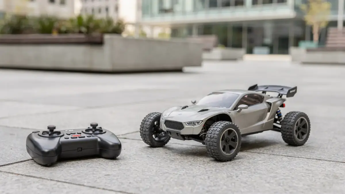 RC-Auto im öffentlichen Raum mit Fernsteuerung zum Thema RC Auto Gesetz